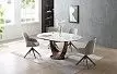 Стол раскладной Daisy 130-170, белая керамика/орех