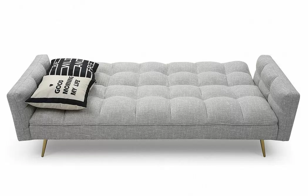 Диван-кровать Madrid, светло-серый/золотые ножки - фото 5