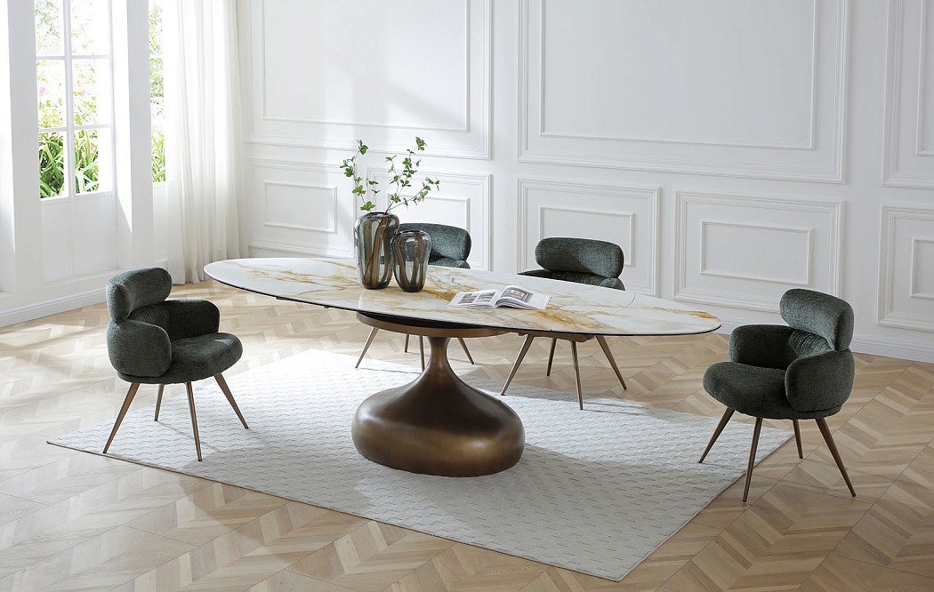 Стол раскладной Ariana 140-190, керамика/бронза - фото 2