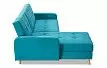 Диван-кровать Riviera угловой левый + оттоманка, бирюзовый цвет