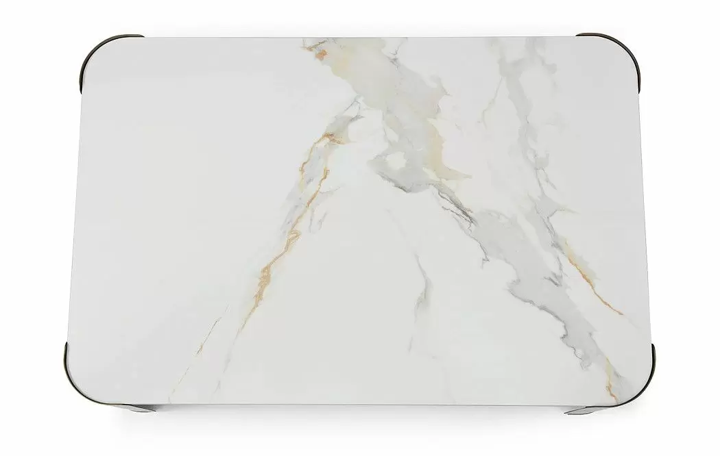 Стол журнальный Cassio (120), белая керамика/бронза - фото 4