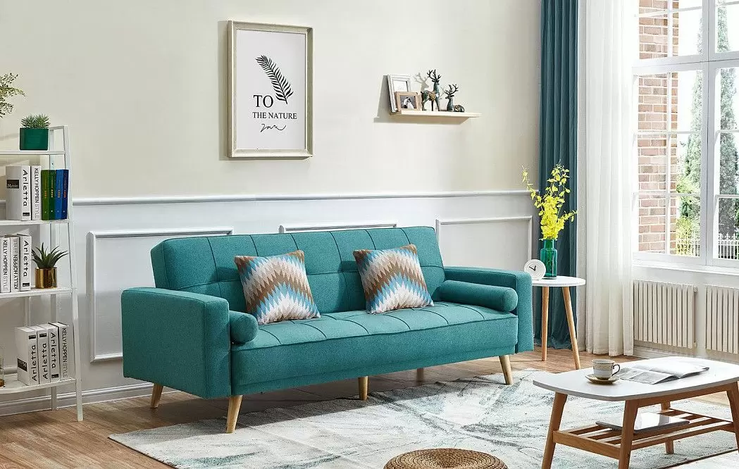 Подушка Quadro Etno (45x45), голубой/коричневый - фото 2