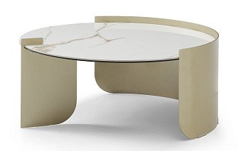 Стол журнальный Diva (92), белая керамика/шампань