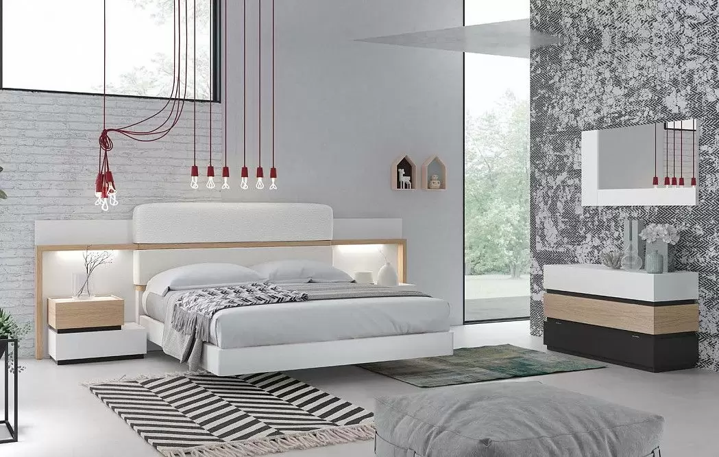 Комод Top (120) 3 ящика, белый/дуб натуральный/графит - фото 2