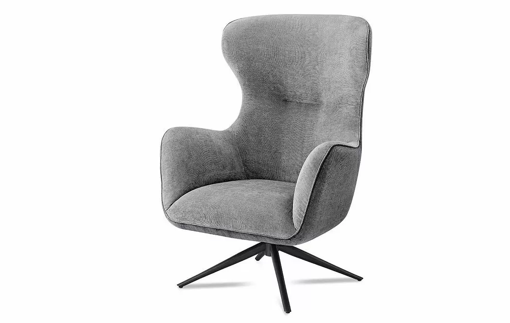 Кресло и оттоманка Lucille, серый - фото 4