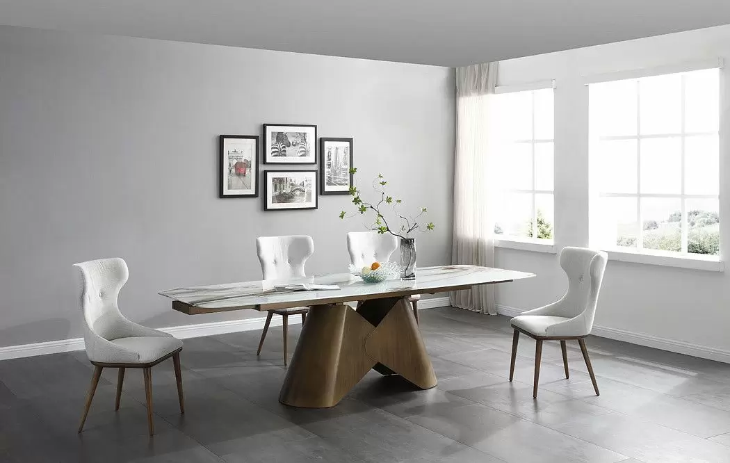 Стол раскладной Mirabel 160-240, стекло 3D/бронза - фото 2