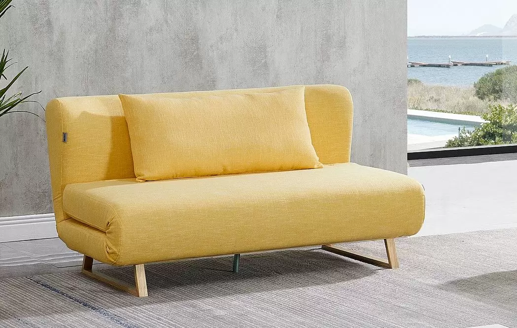 Диван-кровать Rosy 3-х местный, желтый/без принта