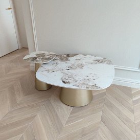 Стол журнальный Antonia (40), шампань/керамика