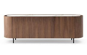 Буфет Angelica, белая керамика/орех