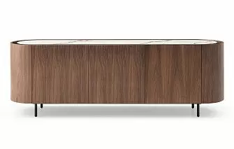 Буфет Angelica, белая керамика/орех