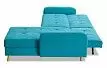 Диван-кровать Riviera угловой правый + оттоманка, бирюзовый