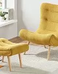 Кресло и оттоманка Dolce Vita, желтый шафран/натуральный