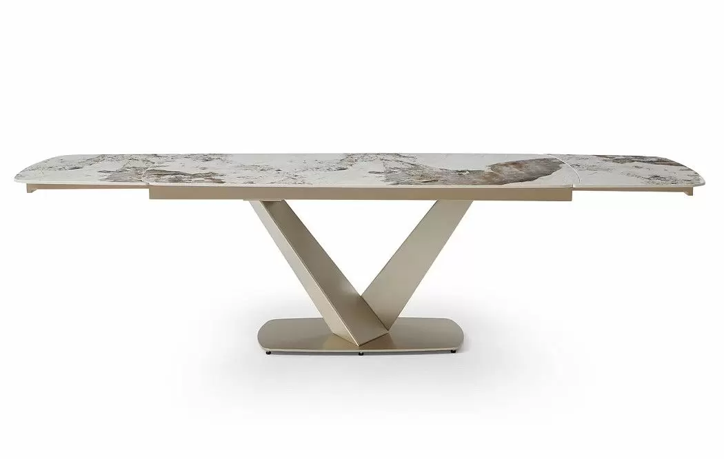 Стол раскладной Victoria 160-240, светлая керамика/шампань - фото 17