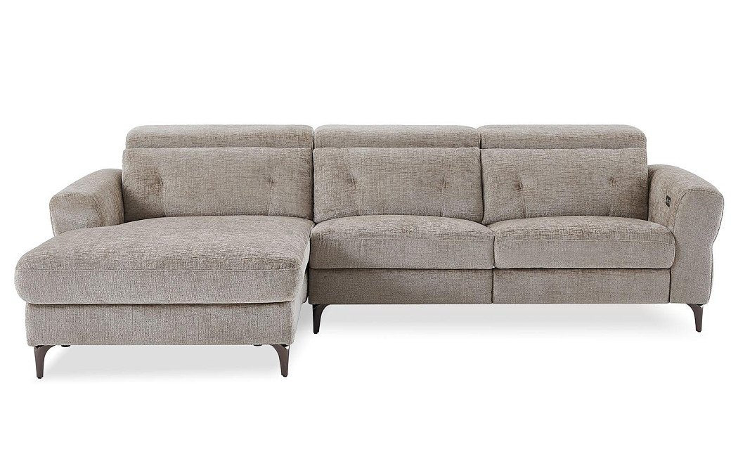 Диван-реклайнер Adeline угловой (левый), серо-бежевый - фото 13