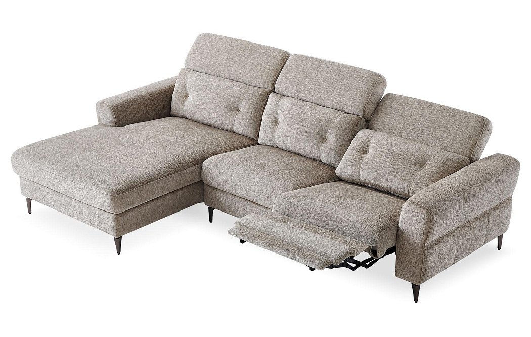 Диван-реклайнер Adeline угловой (левый), серо-бежевый - фото 5