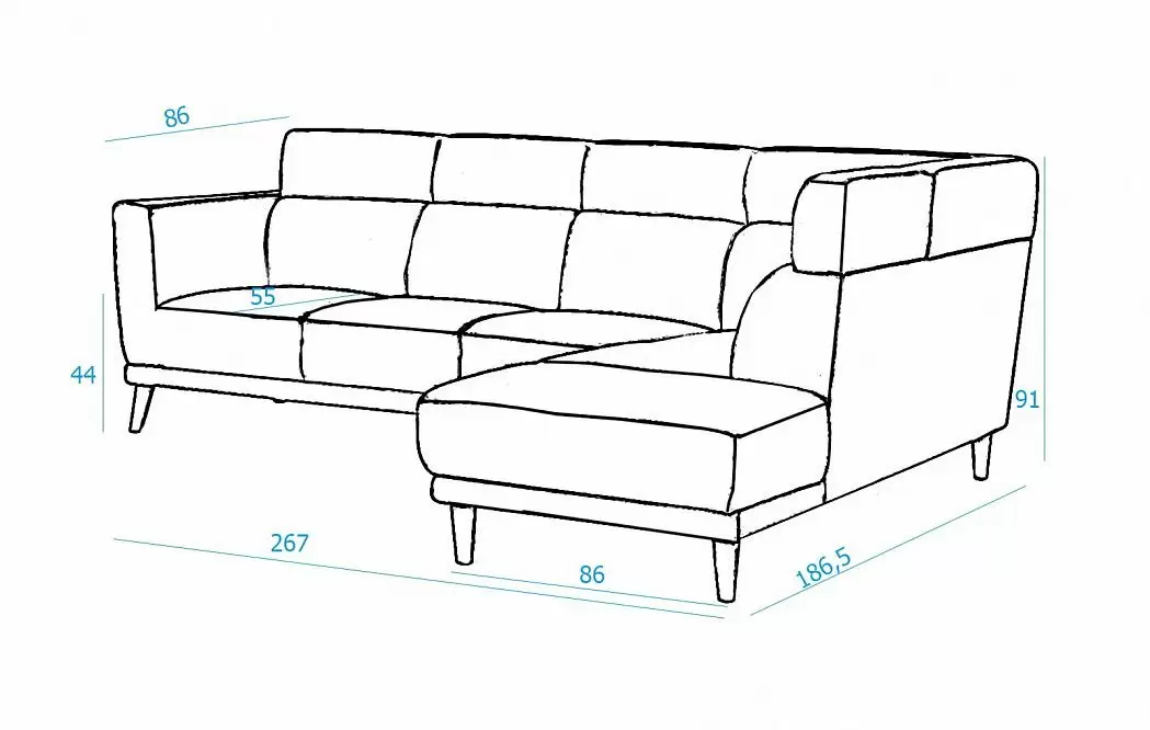 Диван Lorenzo угловой (правый), светло-коричневый - фото 3