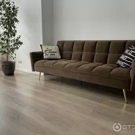 Диван-кровать Madrid, желтый/золотые ножки