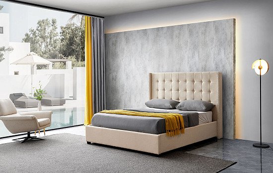 Кровать с подъемным механизмом Vivien 160x200, бежевый