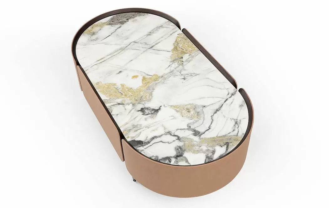 Стол журнальный Scarlett, светлая керамика/коричневый - фото 5