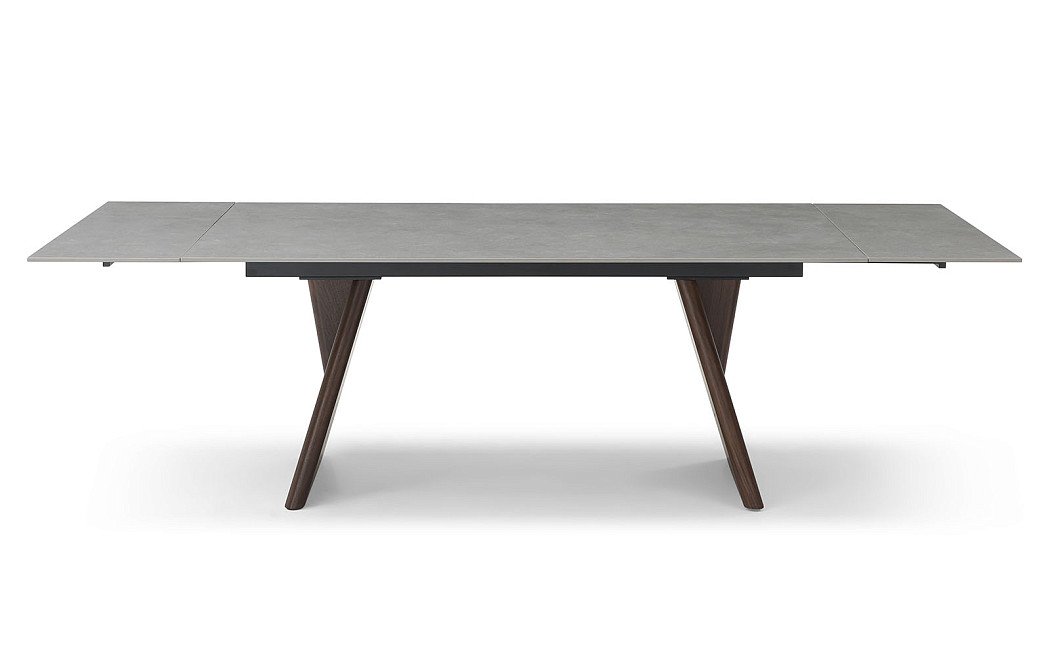 Стол раскладной Bremen 180-260, серая керамика/орех - фото 5