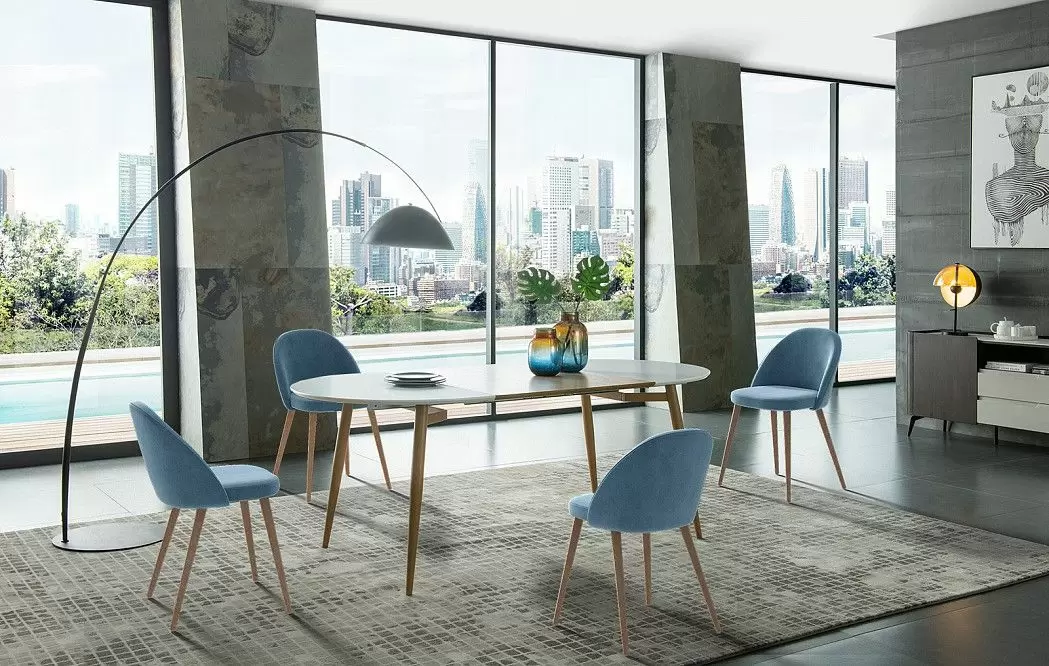 Стол раскладной Suzy 120-200, белый/дуб - фото 16