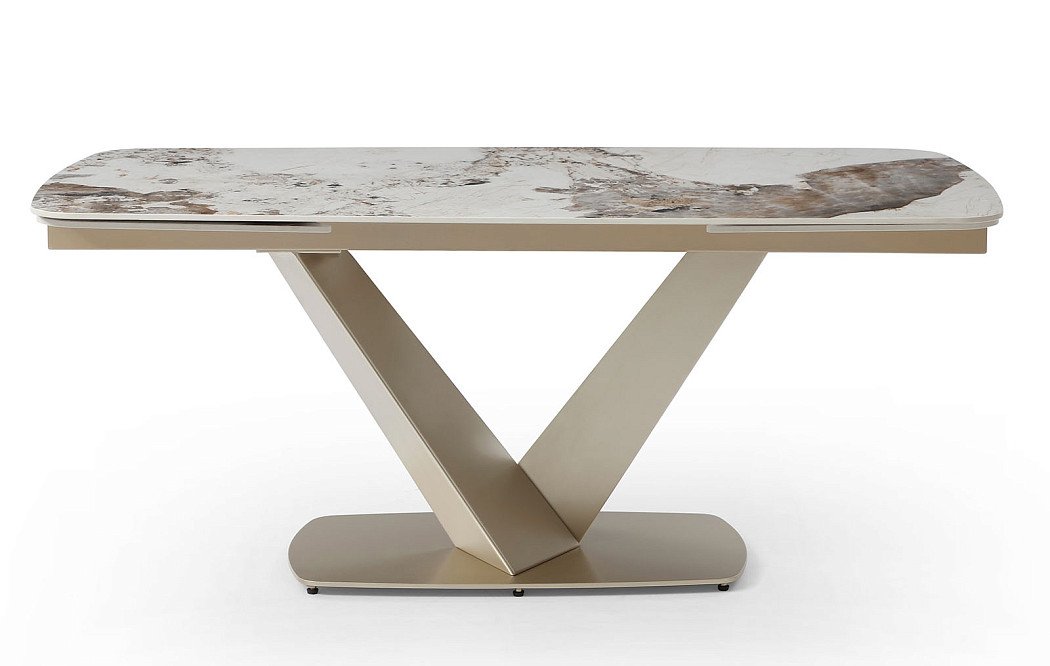 Стол раскладной Victoria 140-200, светлая керамика/шампань - фото 10