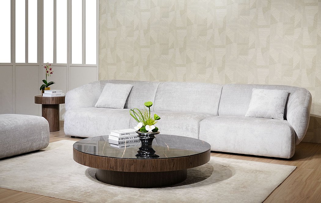 Стол журнальный Pond (120), черное мраморное стекло/орех - фото 2