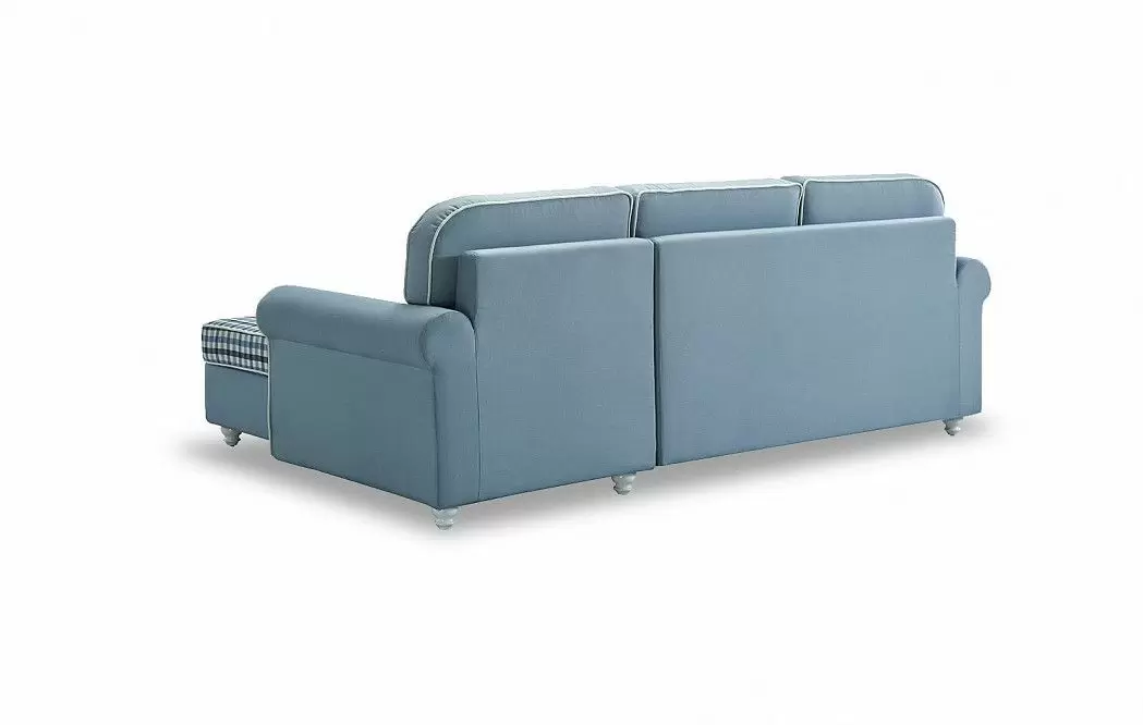Диван-кровать Folk угловой (правый), голубой - фото 12