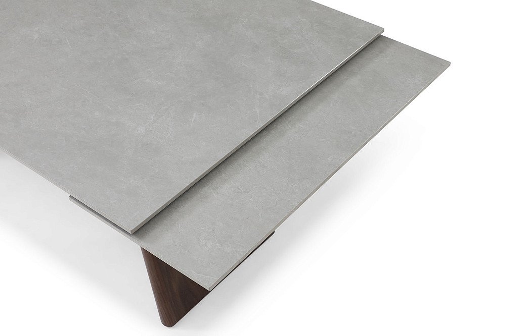 Стол раскладной Bremen 160-240, серая керамика/орех - фото 6