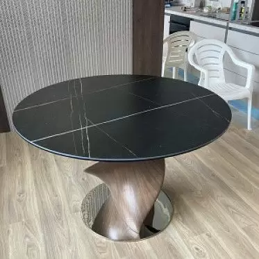 Стол Niagara 120, черная керамика/орех