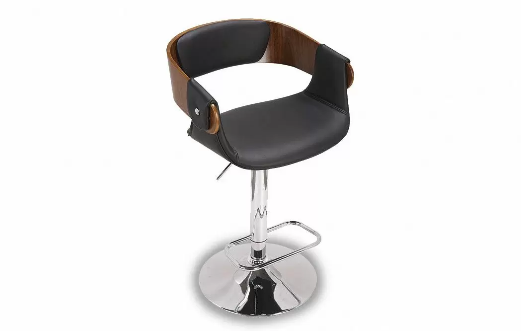 Стул барный Retro Bar, черный/орех - фото 8