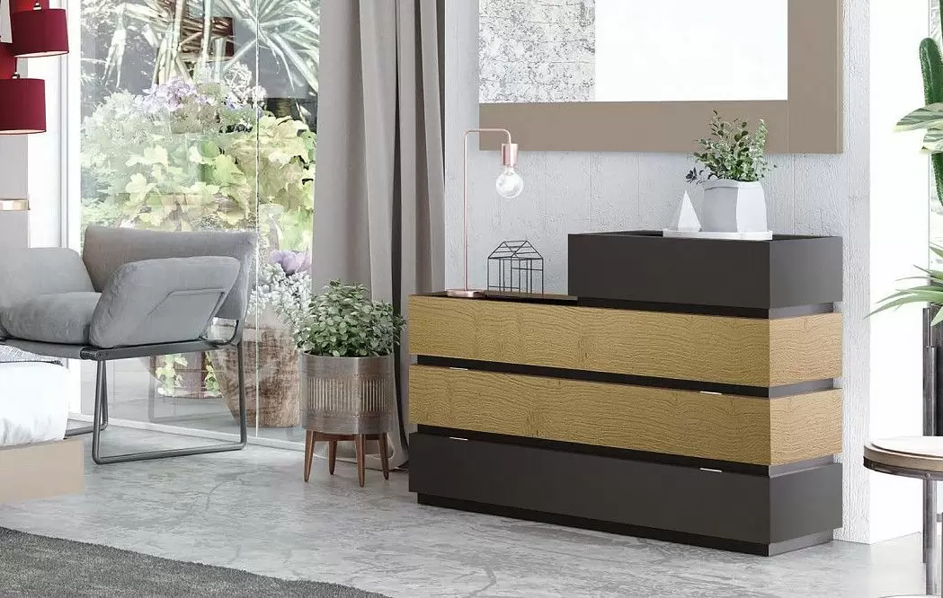 Комплект из кровати Kuffert Class 180x200 и 2х тумб Top, дуб/графит - фото 10