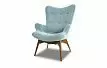 Кресло и оттоманка Contour, мятный голубой/коричневый