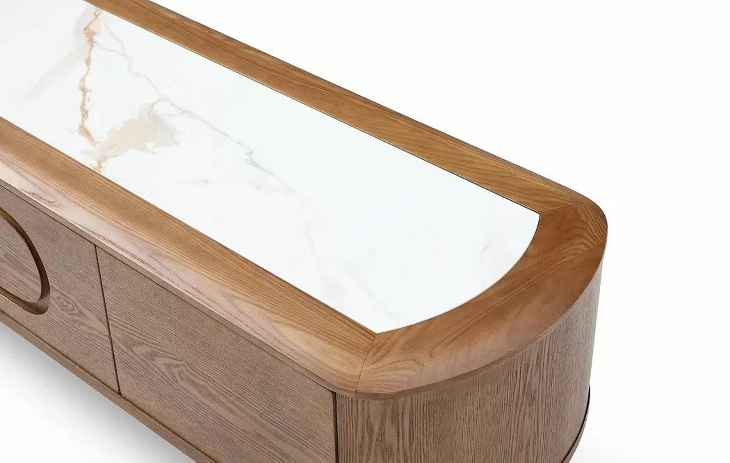 ТВ Тумба Carolina, белая керамика/орех - фото 8