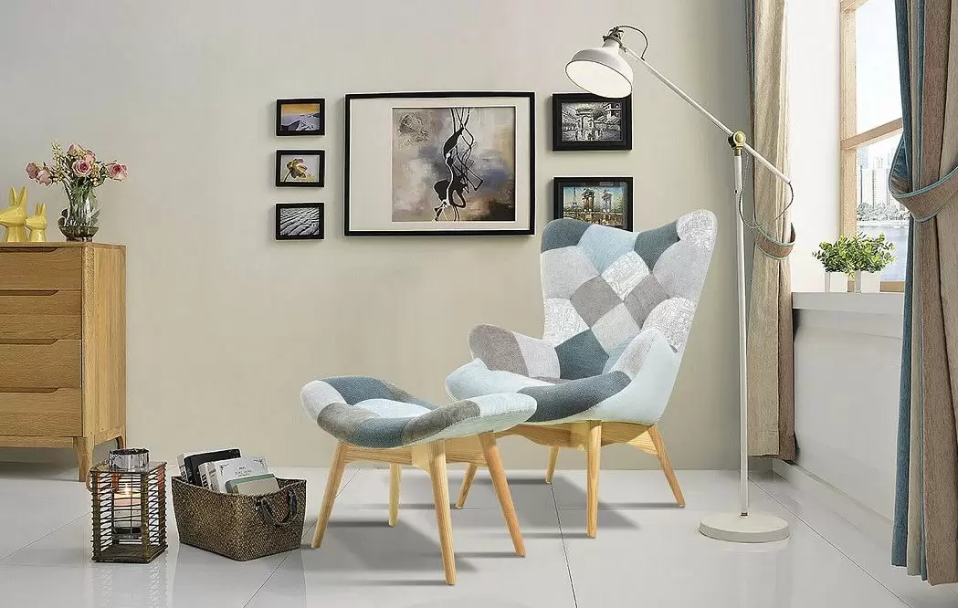 Кресло Contour, светлый пэчворк/ясень - фото 3