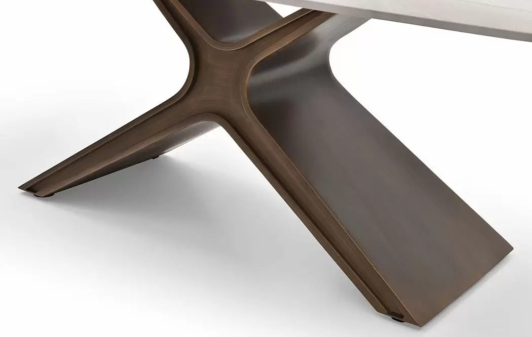 Стол журнальный Charlotta (120), бежевая керамика/бронза - фото 5