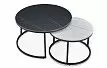 Набор из 2-х столов журнальных Nocturne, черная/белая керамика