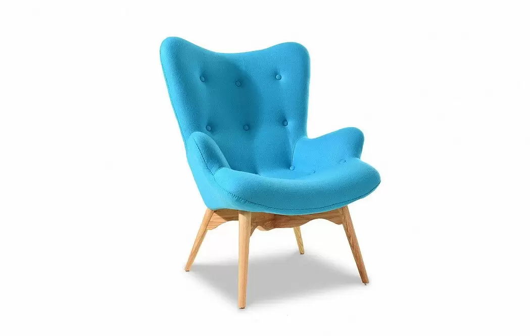 Кресло с оттоманкой Contour, голубой - фото 2