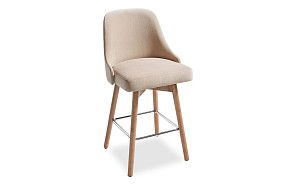 Стул полубарный Jimmy, бежевый/беленое дерево