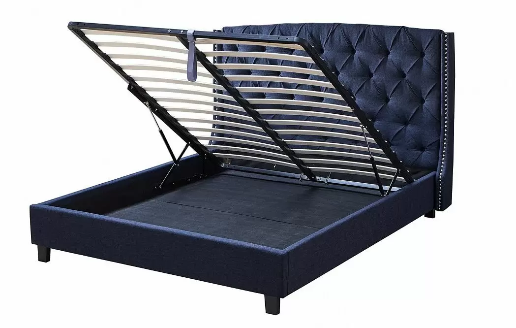 Кровать Evita Grand 160x200 (с подъемным механизмом), темно-синий - фото 8