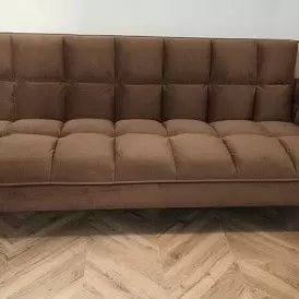 Диван-кровать Madrid, желтый/золотые ножки