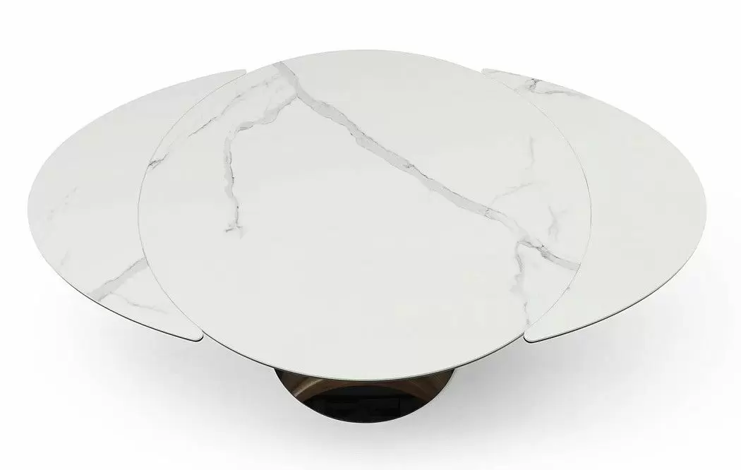 Стол раскладной Triumph 120-180, белая керамика/орех - фото 13