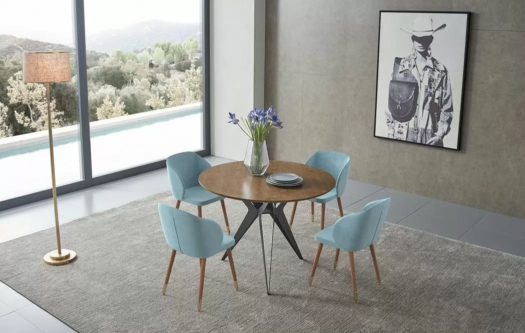 Стул Belle, голубой велюр - фото 11