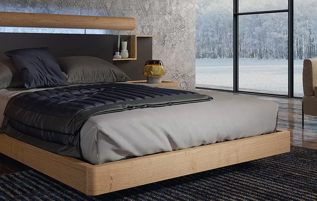 Комплект из кровати Kuffert Class 180x200 и 2х тумб Top, дуб/графит - фото 6