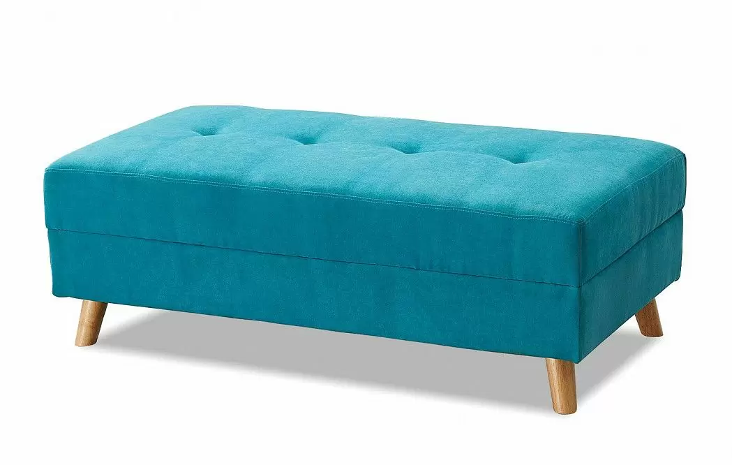 Диван-кровать Riviera угловой левый + оттоманка, бирюзовый цвет - фото 14