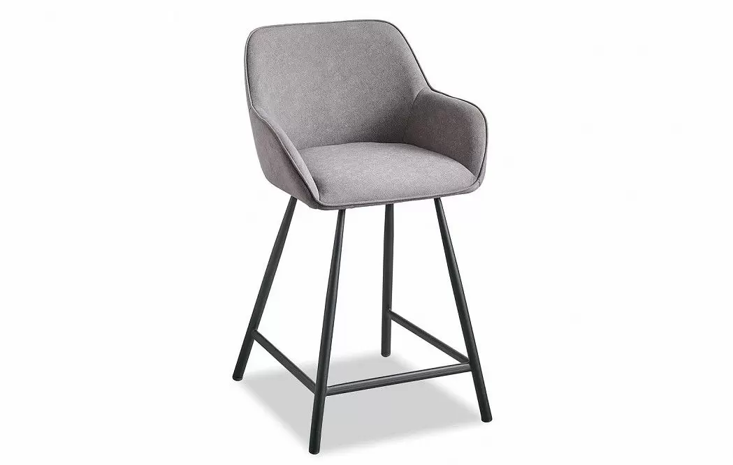 Стул полубарный Kevin (58), серый/черный - фото 4