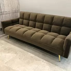 Диван-кровать Madrid, желтый/золотые ножки