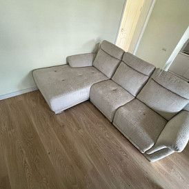 Диван-реклайнер Jonathan угловой (левый), светло-серый