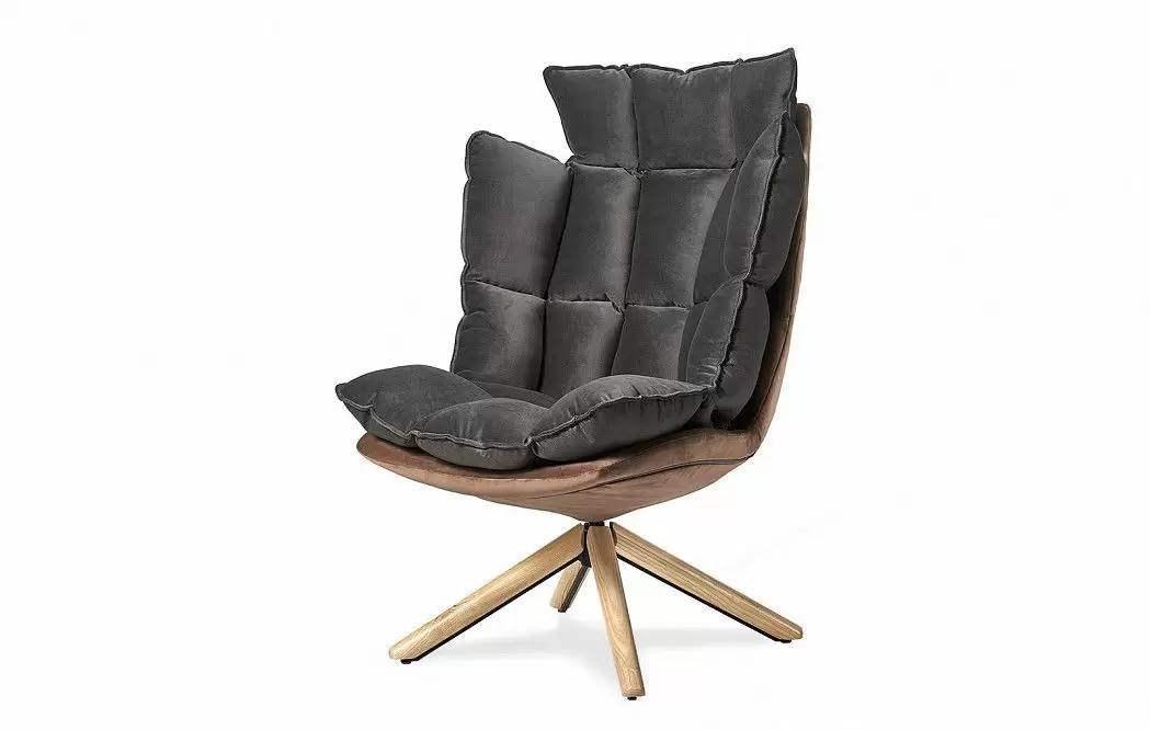 Кресло и оттоманка в стиле Husk, коричневый - фото 9