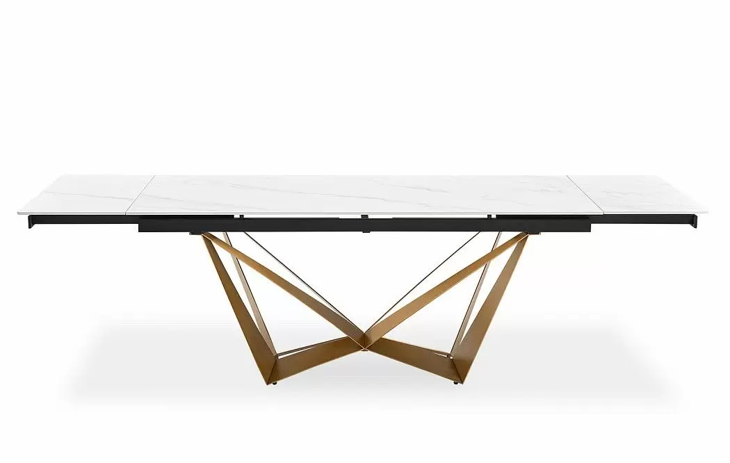 Стол раскладной Magdalena 200-280, белый камень/золото - фото 9